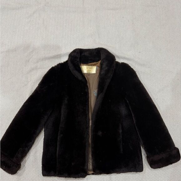 Elegant Women's Dark Brown Teddy Jacket - Picture 6 of 6